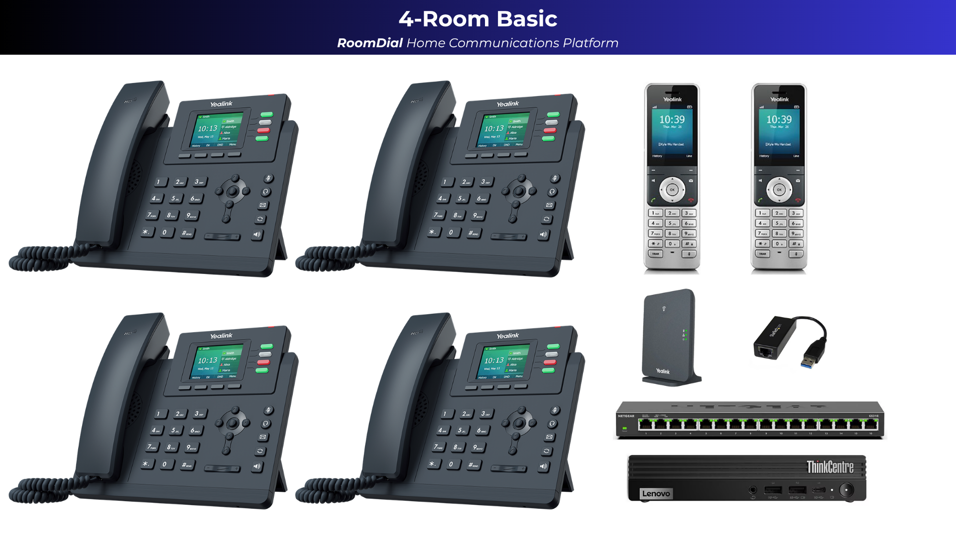 RoomDial 4-Room Basic Home Communications System