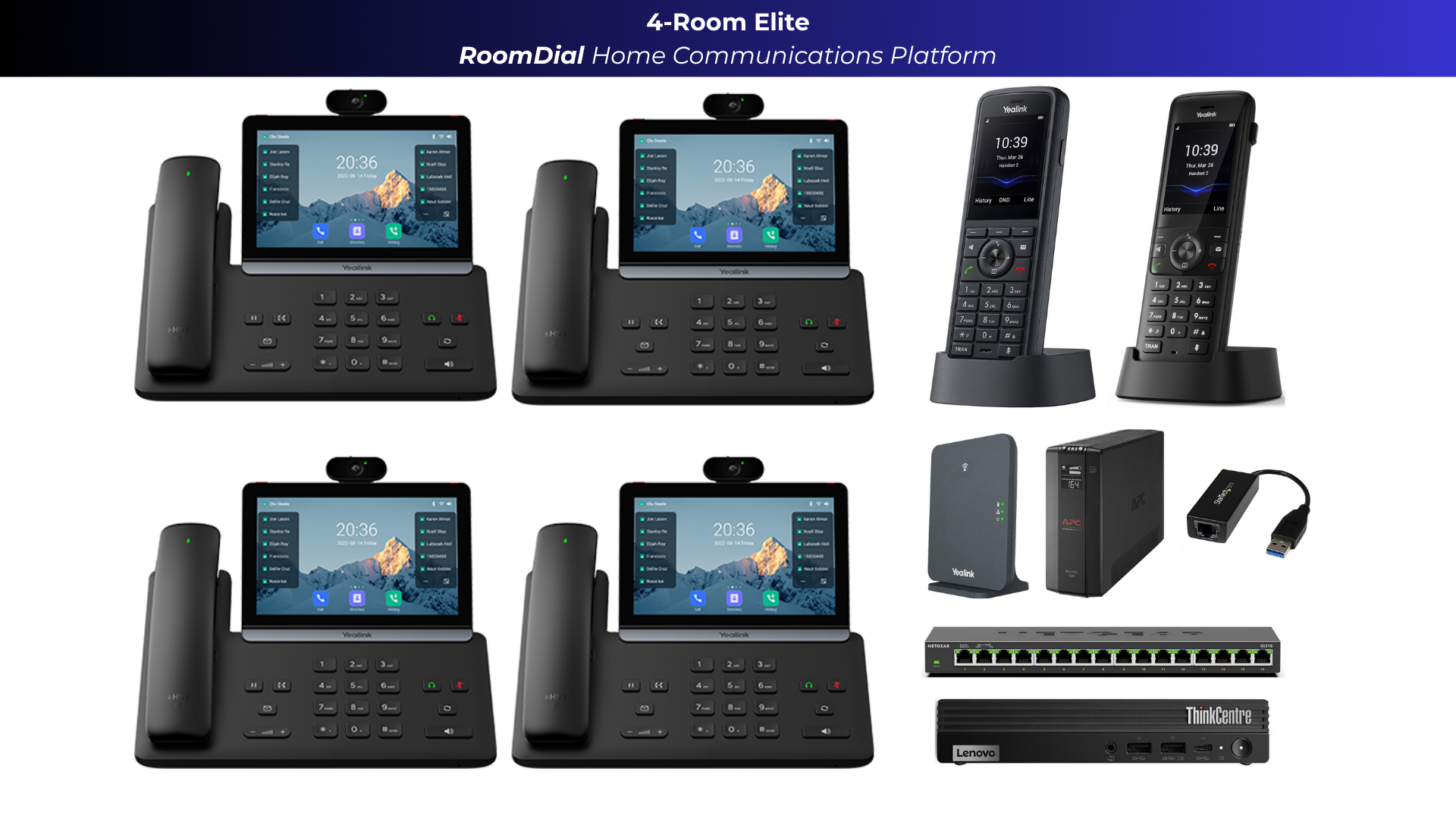 RoomDial 4-Room Elite Home Communications System