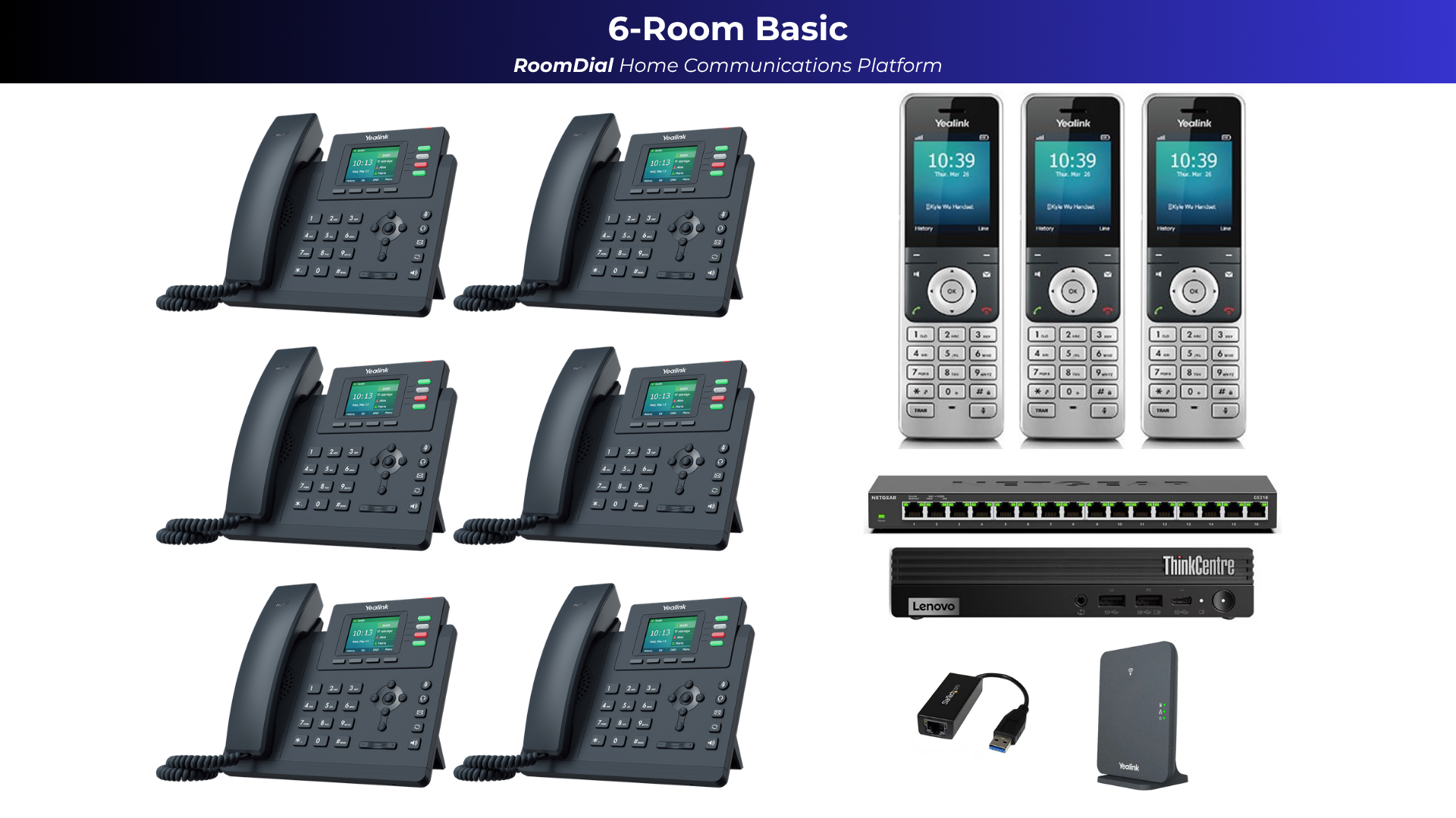 RoomDial 6-Room Basic Home Communications System